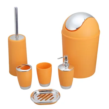

6 Pcs Bathroom Bottle Soap Cup Waste Toothbrush Holder Bin Bathroom Brush Creative bathroom accessories