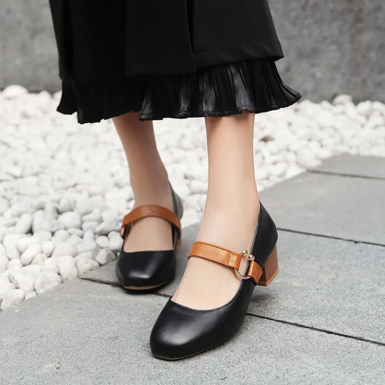 

Big Size 11 12 13 14 15 16 17 ladies high heels women shoes woman pumps Coloured square head, shallow mouth, square heel set
