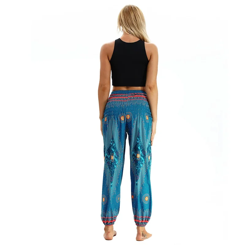 Raisvern женские свободные тайские шаровары, Boho Festival Hippy Aladdin Smock, брюки с высокой талией, Pantalon Femme, повседневные шаровары