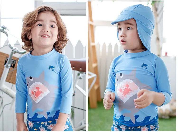 Terno de Natação para o Menino Traje de Banho Upf50 + Maiô do Bebê das Crianças dos Meninos Banho Dinossauro Impressão Peças Dividir Criança Crianças 3 42 High Quality Mamãe e Bebê