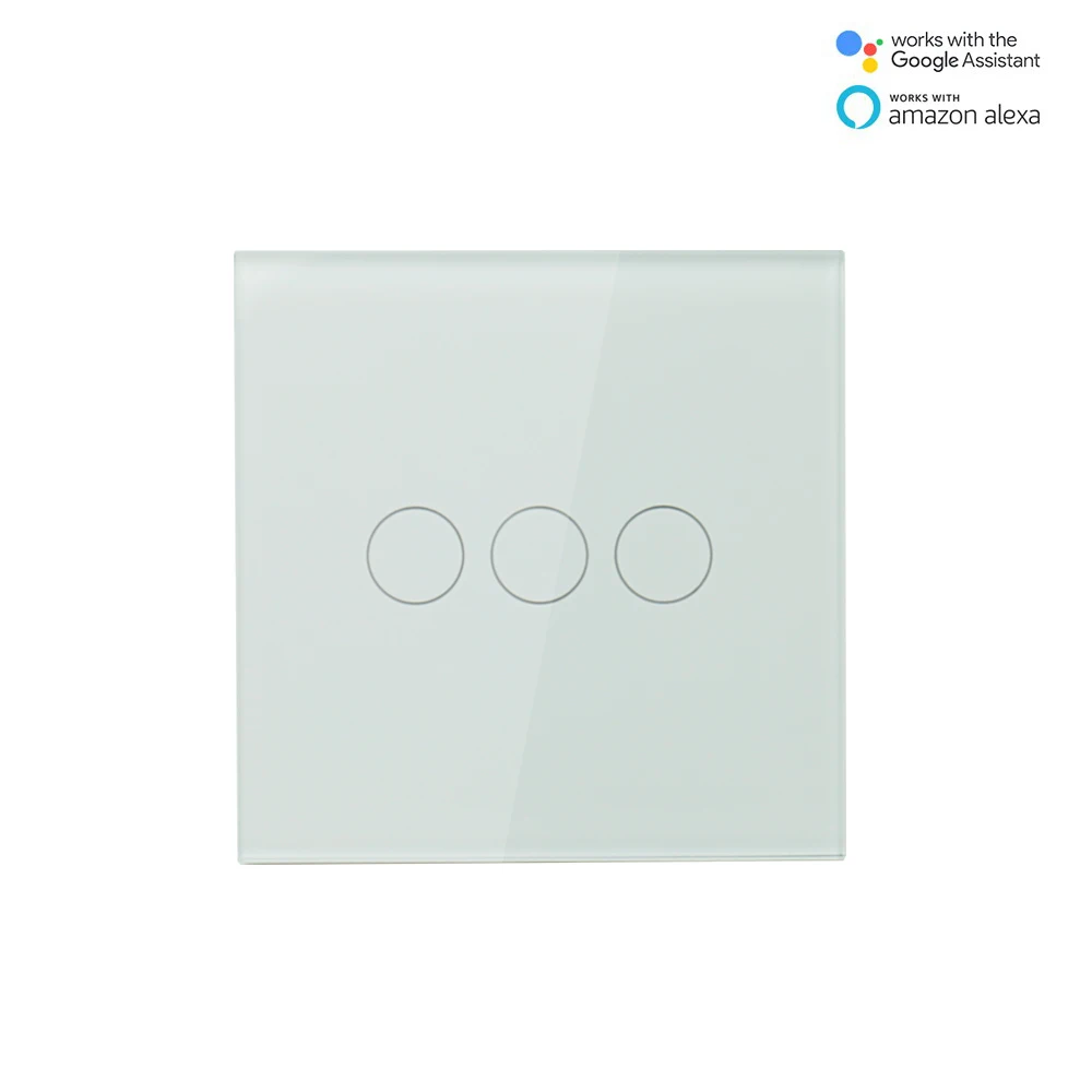 

Tuya App 1/2/3Gang Smart Wireless Remote Control light Wall Switch EU Version wall touch switch 220v Work with Alexa Google Home