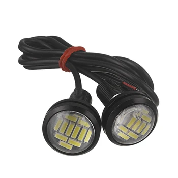 

2 Pcs 12V 23mm Cold White Light Switchback 4014 12 LED DRL Eagle Eye Daytime Light