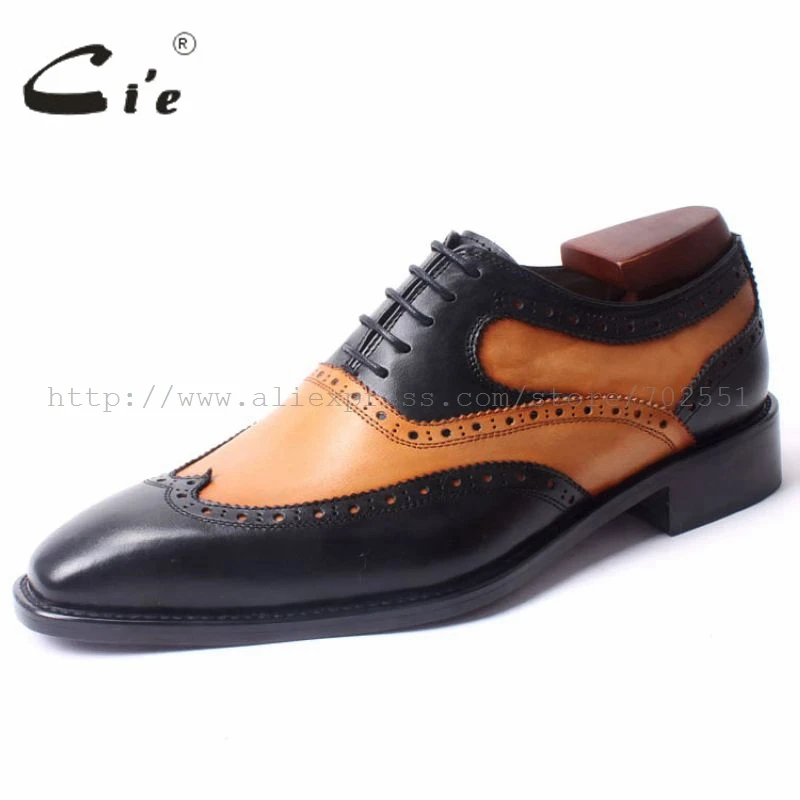 Genuino A Ala Artesanía Zapato mackay Marrón Juego De up Negro Piel Oxford Becerro Mano puntas Cuadrada Encaje Punta Hombres Cie 100 Blake Buey Hecho HAYBxna