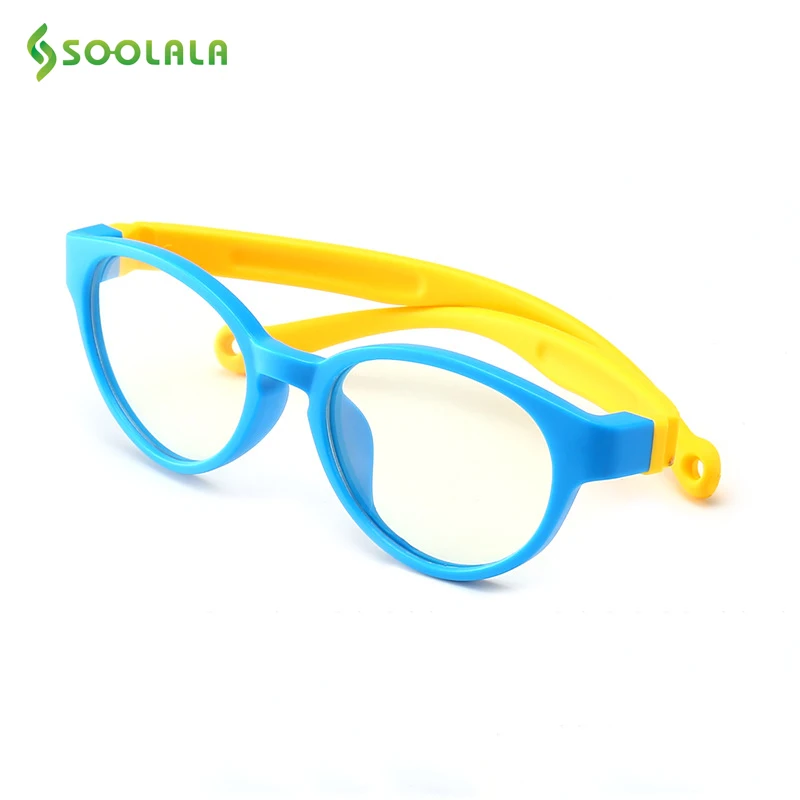 SOOLALA Anti Blue Light Silicone Glasses Kids Optical Frame Boys Girls Computer Blue Light Blocking Anti Radiation Eyeglasses