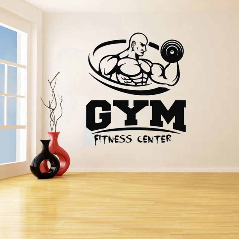 

YOYOYU GYM Removeable Art Vinyl Wall Sticker Fitness Man Decal Fitness Center Living room Bedroom Home Decoration Poster ZX405