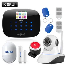 KERUI LCD PIR Sensor GSM Autodial House Office Burglar Intruder Alarm System Support 2G signal Android and IOS APP Control