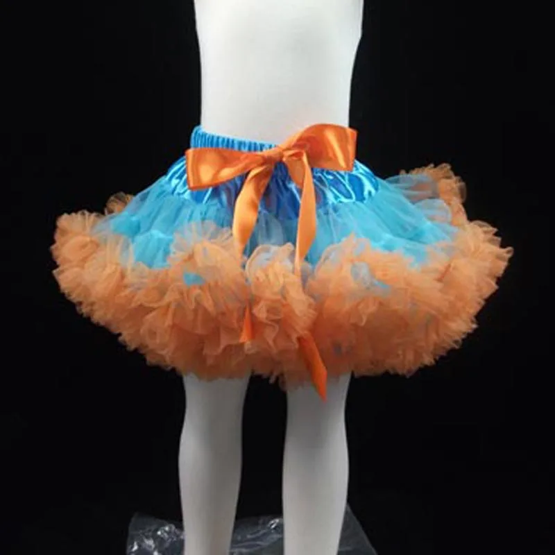 Для маленьких девочек; сезон осень-зима детская одежда для девочек день рождения Одежда юбочка для маленькой девочки Платье-пачка для девочек светло-голубой цвет и оранжевая юбочка Pettiskirt