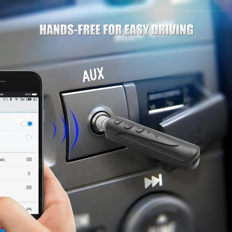 Беспроводной Bluetooth вспомогательный аудиоресивер адаптер 4,1 Bluetooth громкой связи автомобильный комплект 3,5 мм Aux Bluetooth Бесконтактный для музыки приемник