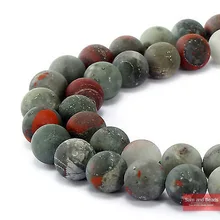 Натуральный камень тусклые полированные матовые африканские бусины Bloodstone 1" нить 6 8 10 12 мм выбрать размер для изготовления ювелирных изделий MBB01