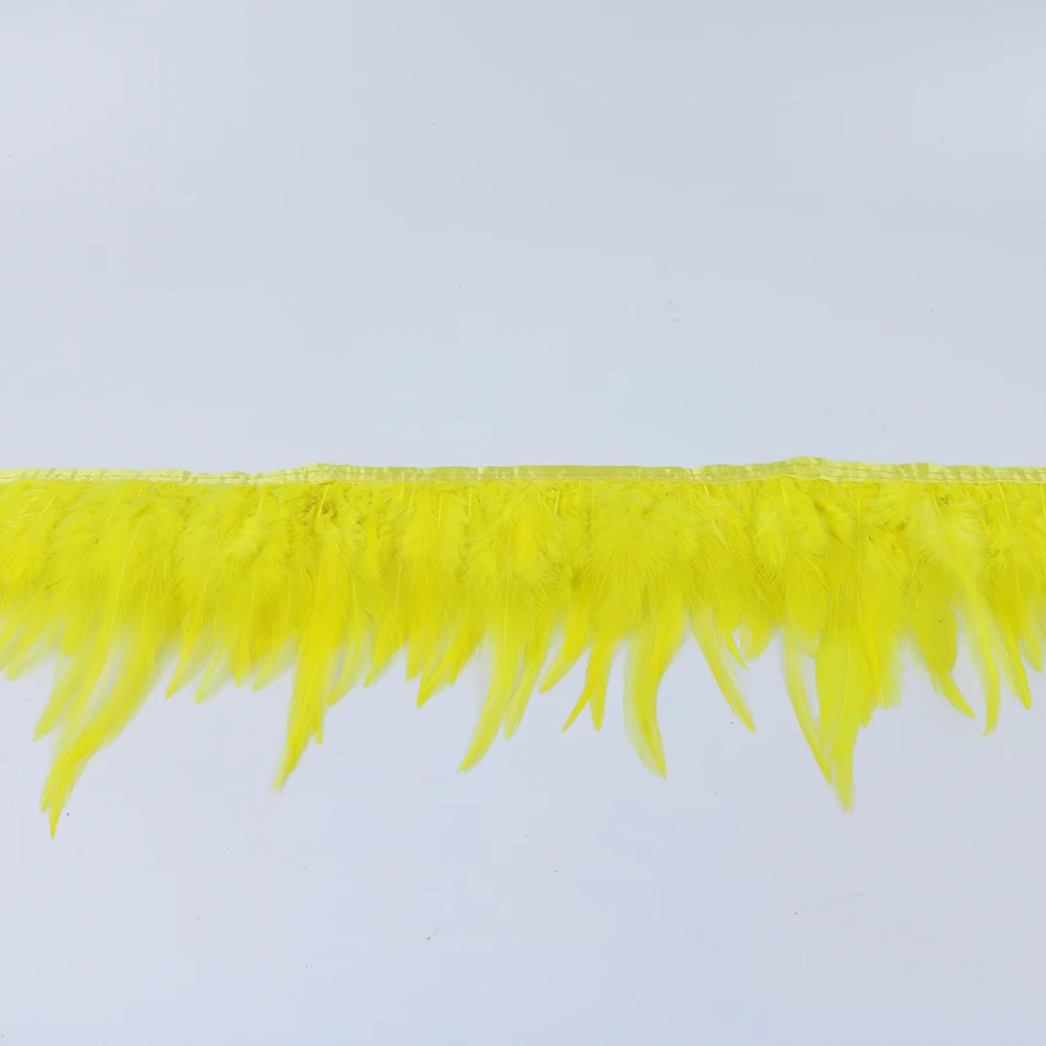9 yellow rooster saddle feather trims 6