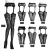 Bas en résille, à rayures en résille, noir, pour femmes, Lingerie Sexy, multi-styles, collants, broderies ► Photo 1/6