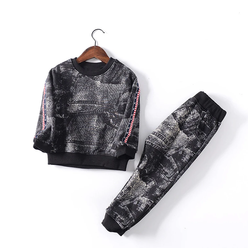 

Baby slong sleeve Camouflage retro printing T-Shirt Sweatshirt+trousers pants Sets girls boys Sport Suits cotton summer clothing