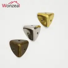 12 pcs Bronzo Antico Contenitore di Monili Artigianali di Angolo di Mobili In Metallo Piede di Legno di Caso di Protezione D'angolo Angolo Decorativo
