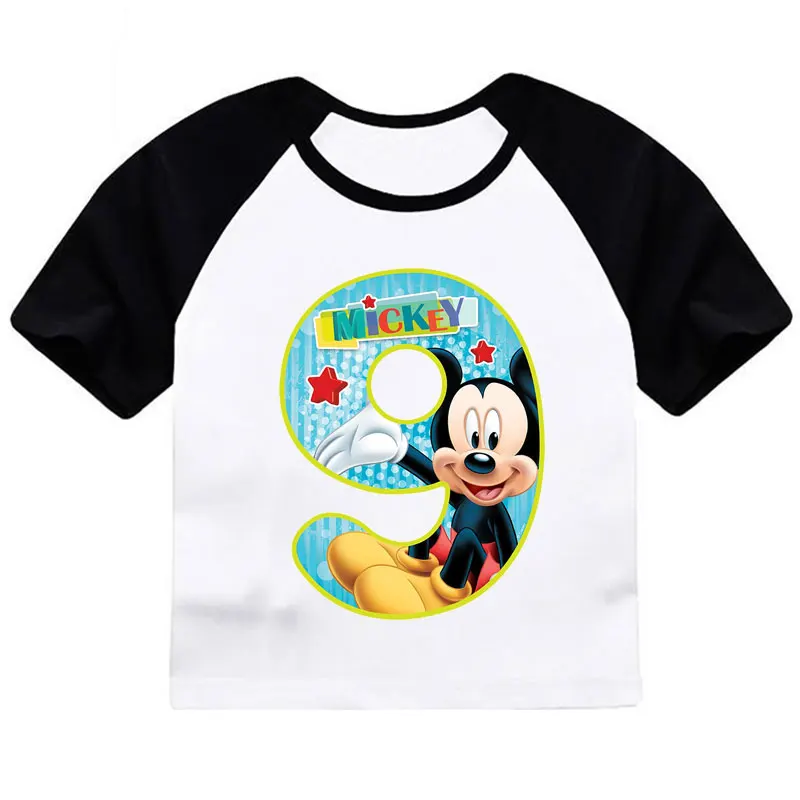 ZSIIBO Birthday T-shirt Boy Girl Letter Cartoon Mouse Print Summer short sleeve O-neck Tees Children clothing Kids tops CX6L102 - Цвет: Cjian09