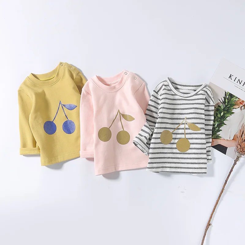 

2019 spring and autumn newborn 0-36 months shirt baby cotton bottoming shirt children's T-shirt men and women baby print T-shirt
