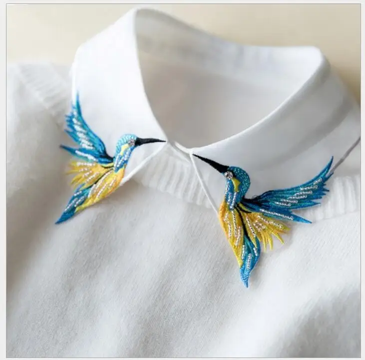 

new Color bird embroidered necklace vest shirt fake