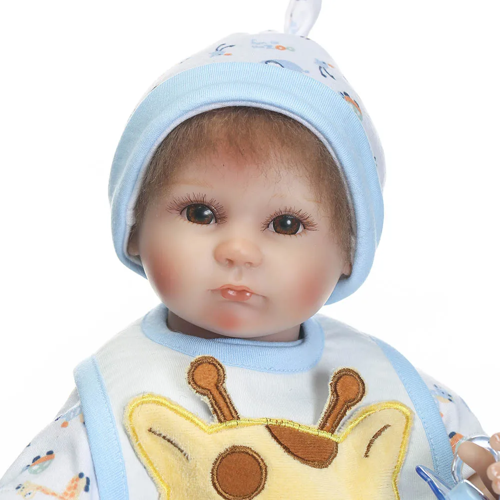

NPK 16Inch Cute Baby Newborn Doll Set Silicone Lifelike Reborn Dolls for Kid Playmate Toy BM88