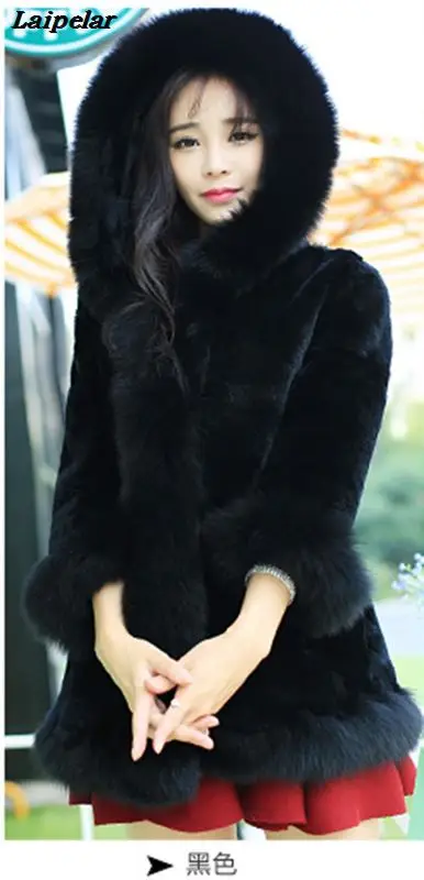 S-3XL норковые женские пальто зимняя новая модная шуба из искусственного меха элегантная Толстая Теплая Верхняя одежда куртка из искусственного меха - Цвет: Черный