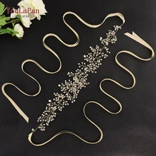 YouLaPan SH10-G золотой свадебный пояс с жемчугом свадебный пояс тонкие ремни ручной работы горный хрусталь свадебный пояс золотой пояс невесты