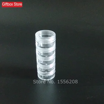 

5g Plastic Mini Jar Portable Cosmetic Loose Power Glitter Container Stacked Empty Cream Bottle For Travel x 5sets
