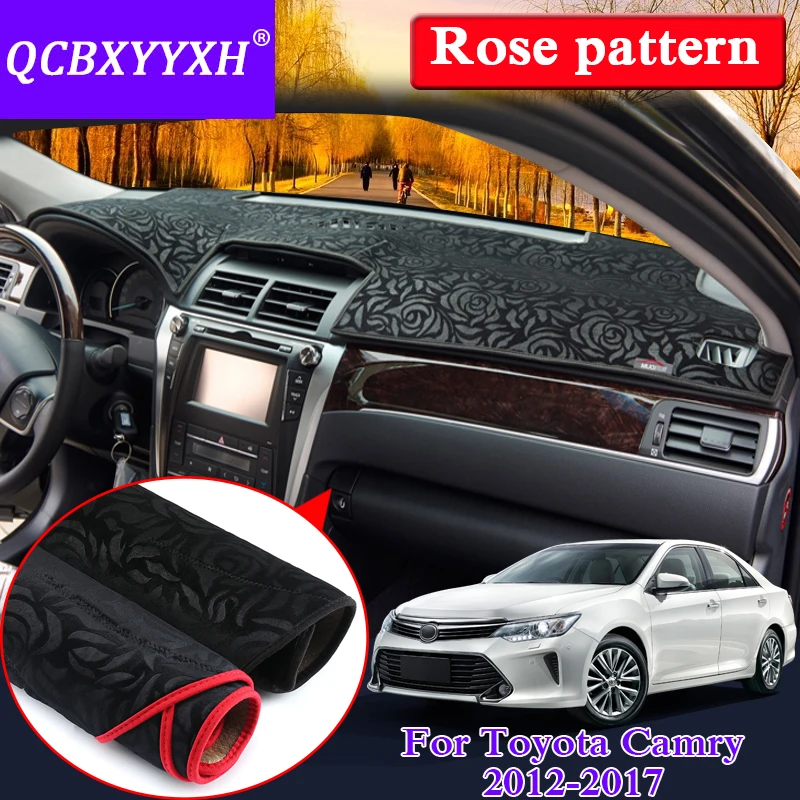 

Car Styling Anti-slip Mat For Camry 2012-2017 2014-2018 RHD&LHD Rose Pattern Dashboard Mat Protective Pad Shade Cushion Mat