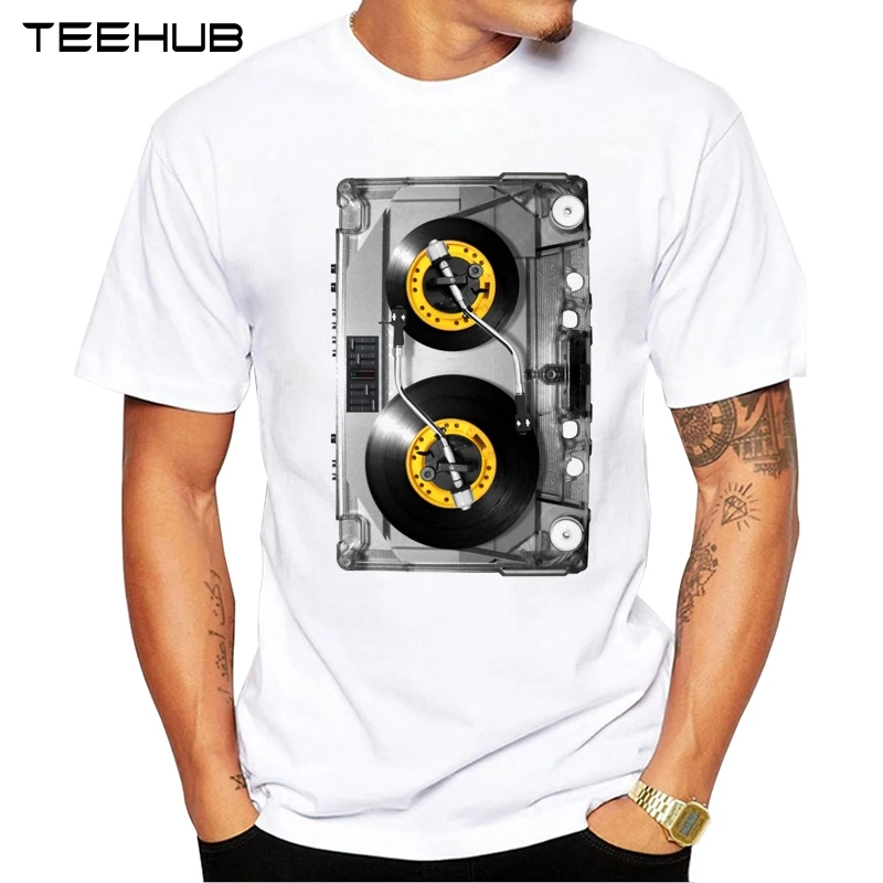 

2019 TEEHUB Men's Fashion Retro Tape recorder Printed T-Shirt Short Sleeve Novelty Design Tops Cool Tee