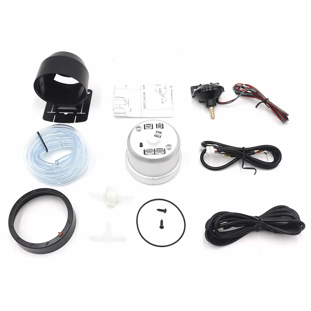 tipo de Cara Medidor de Carro Medidor de Pressão Bar tipo de Cnspeed 60 mm Car Turbo Boost Medidor Red & White Lighting Cara Preta Yc101347 12 & branco tipo barra de iluminação cara