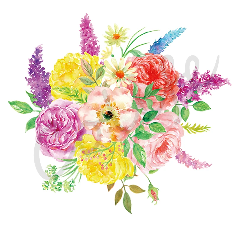 1Flower Patches Lovely Flowers Stickers Houshold Decoration Ironing On Transfers Patch Patchwork 21x18.7cm