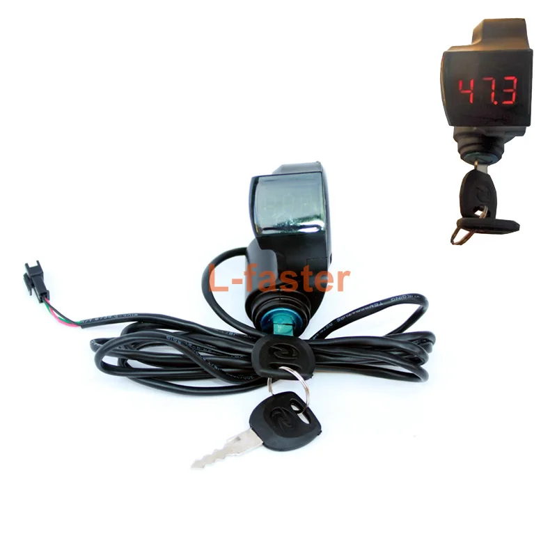 

Electric Bike Thumb Throttle Display Battery Voltage Key Switch Electric Bicycle Power Key Lock With Battery Current Voltage