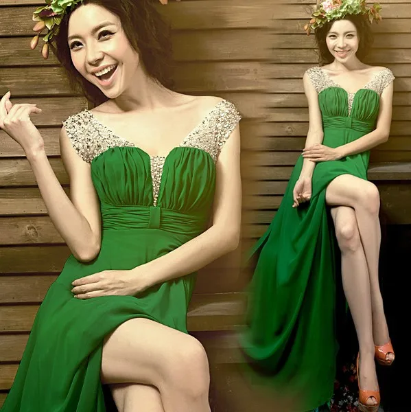 kelly green ball gown