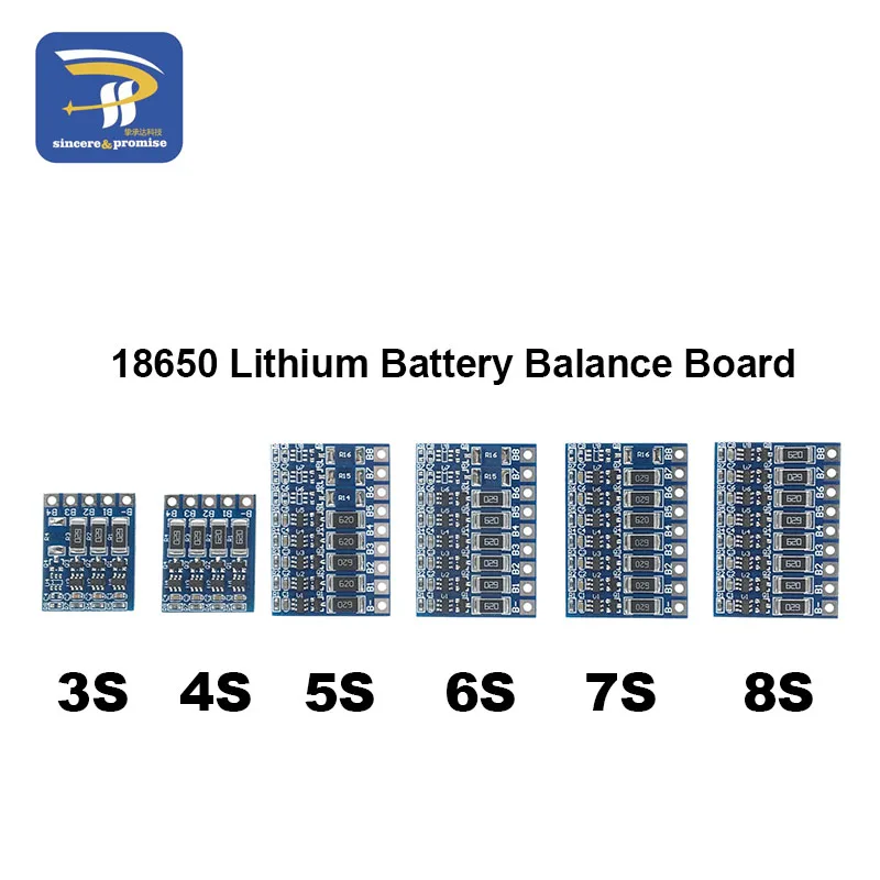 

3S 4S 5S 6S 7S 8S 4.2v Balance Function Protection Board 66mA Li-ion Lipo Battery Lithium 18650 Batteries Balanced Module