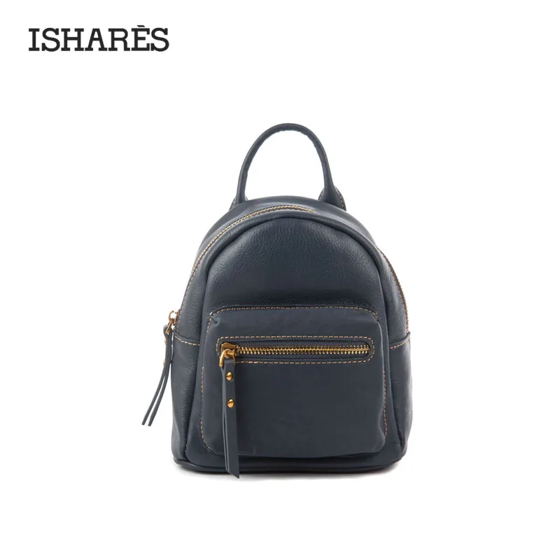 ISHARES, натуральная кожа, рюкзаки, мини рюкзак, двойная функция, изысканный ранец, сумки на плечо, высокое качество, рюкзак IS8090 - Цвет: Blue