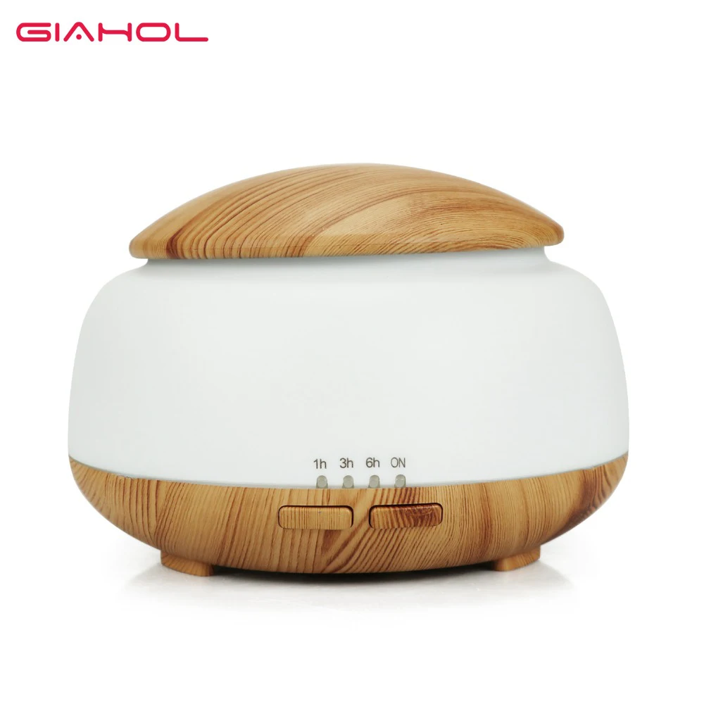 

GIAHOL 300ml Ultrasonic Air Humidifier with Wood Grain electric LED Lights Car USB Fogger Mist Maker aroma diffuser for home