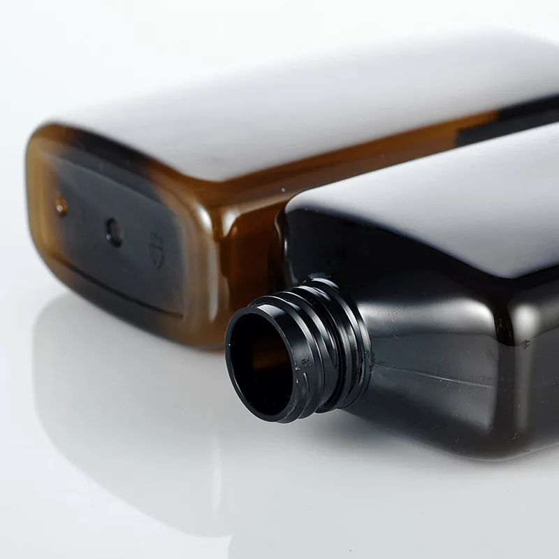 1pcs 500ml brown flat bottle screw pump bottle Shampoo Shower Gel Lotion empty bottle Hand sanitizer Sub-bottle wholesale BQ076