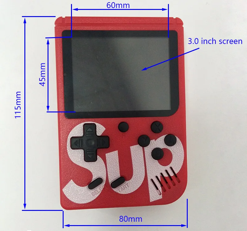 Sup Portable Video Handheld Game Console Retro Classic Mini Game Machine Built-in 300 Classic Game red without gamepad 5
