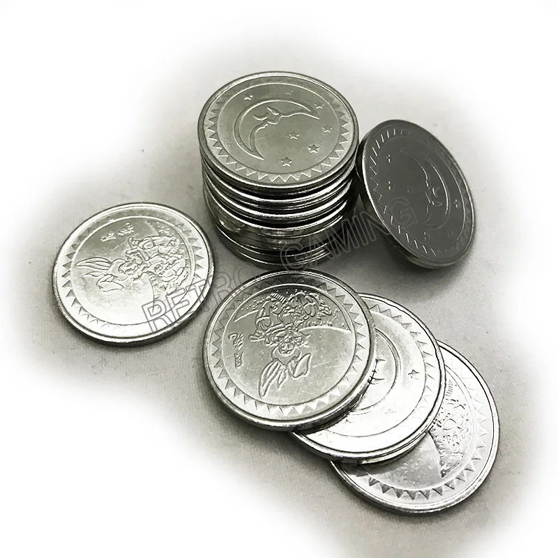  100pcs/bag Arcade amusement park 25*1.85mm game machine coin token Stainless steel token coin made 