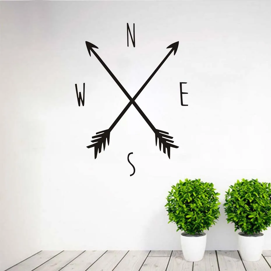 Стрелка компасы стены Стикеры s Home Decor Гостиная винила Арт надписи DIY Украшение