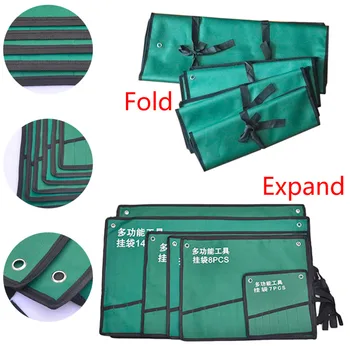 

Double Opening Offset Ring Spanner Kit Case Tool Bag Spanner Wrench Roll Up Storage Organizer Bag Pouch 8/10/14/20pc Pockets