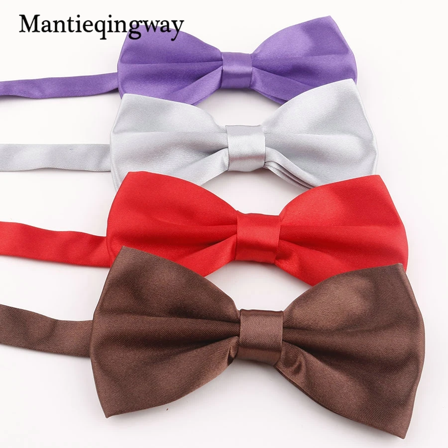 Mantieqingway галстуки-бабочки для мужчин смокинг с бабочкой классический сплошной цвет Свадебная вечеринка Gravatas тонкий красный черный белый