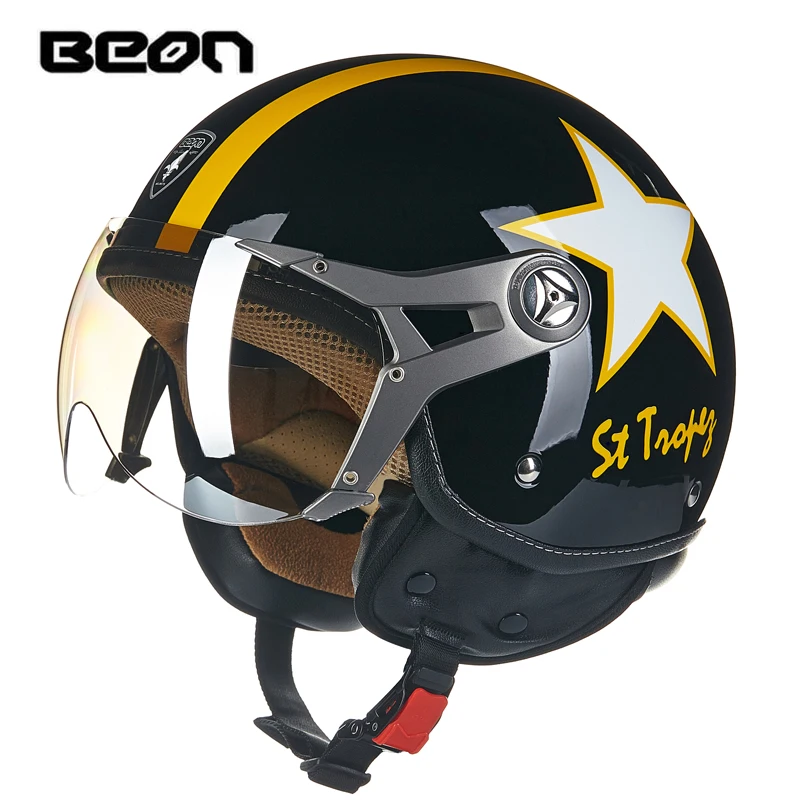

BEON latest retro motorcycle helmet unisex Harley helmet ECE certified casco moto3/4 half helmet capacete predator helmet