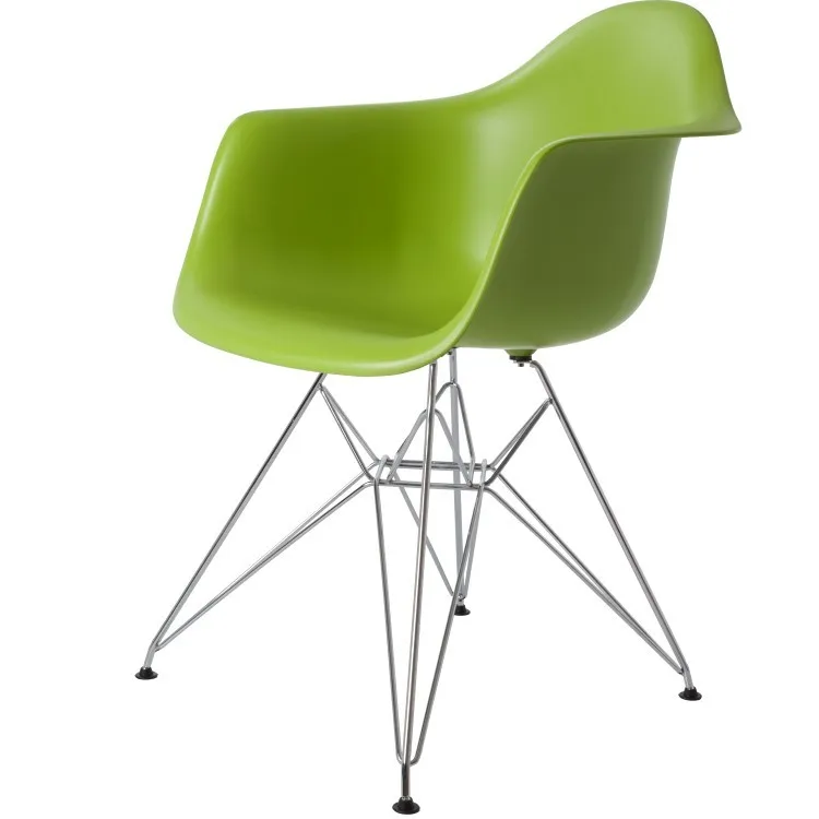 Классический Современный дизайн Модный популярный обеденный стул/пластиковые и металлические стальные ножки, обеденный стул/современный домашний Armchair-2PCS набор - Цвет: Green