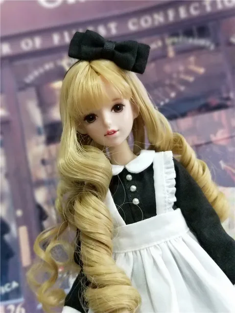 3pcs/set Cute maid outfits Long short Sleeve Dress Bowknot Hairband for blyth OB24, Azone 1/6 Dolls Accessories 5