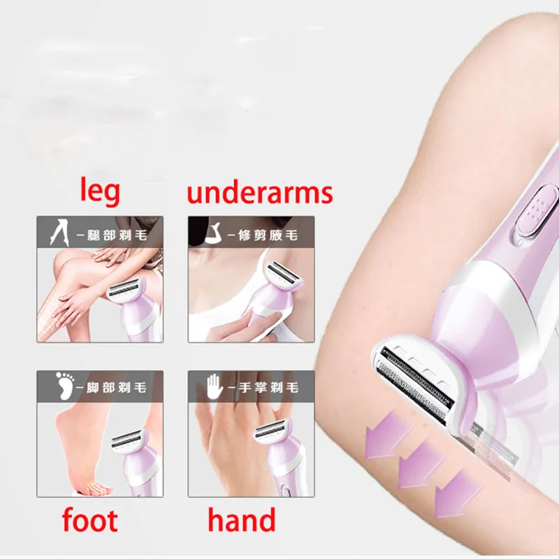 Kemei KM-1606Z Электрический Для женщин безболезненный Эпилятор удаление волос на теле моющаяся Бритва для триммер для женщин для бикини на одну ногу подмышек