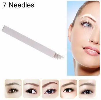 

100 PCS 7 Needle Eyebrow Tattoo Blades For 3D Embroidery Manual Microblading Pen Permanent Makeup