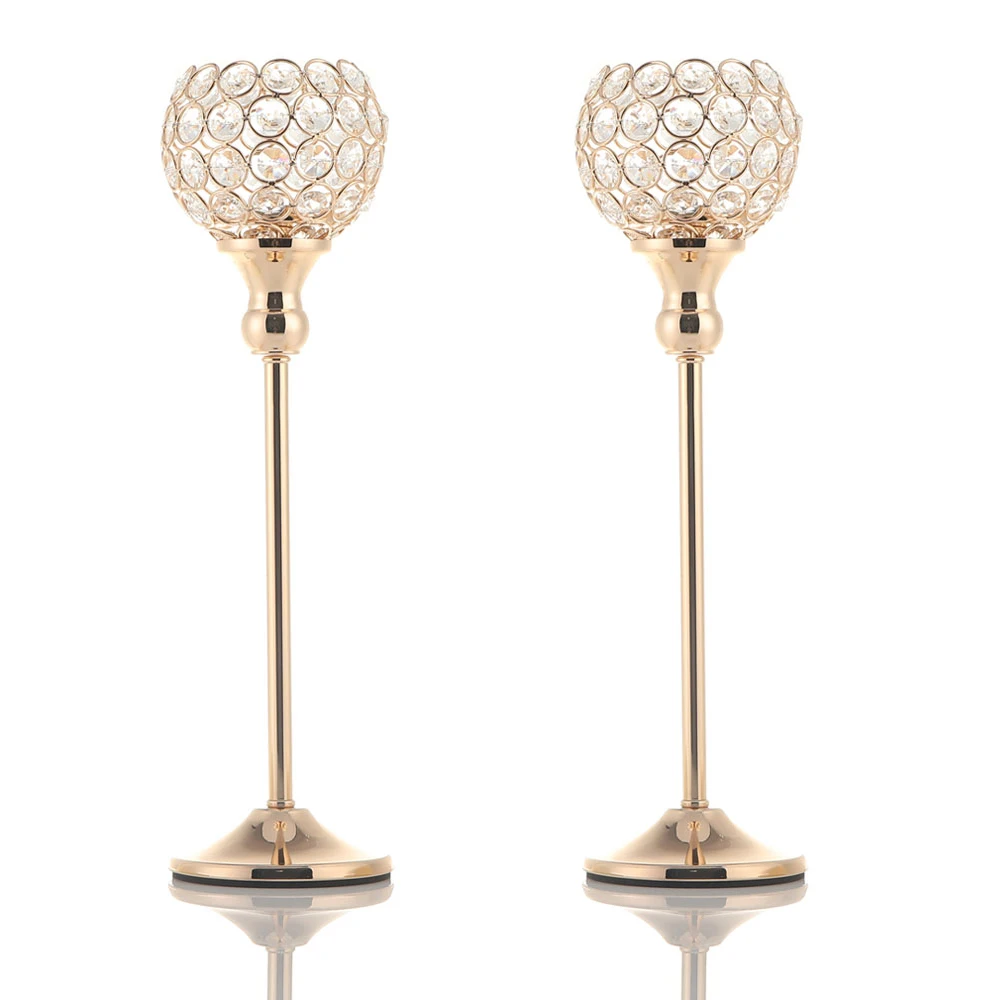 

Crystal Tealight Candle Holders Dining Table Centerpieces Candelabra Candlesticks for Father's Day Gifts Party Home Decoration