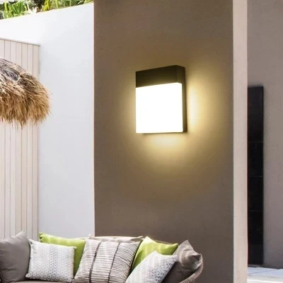 Conduziu a Luz da Parede Sensor de Movimento à Prova Água ao ar Lâmpada de Parede Moderno Dwaterproof Livre Varanda Ip65 Portão Pátio Jardim Corredor 220 v Luzes 18 w 21 Luminárias de parede externas