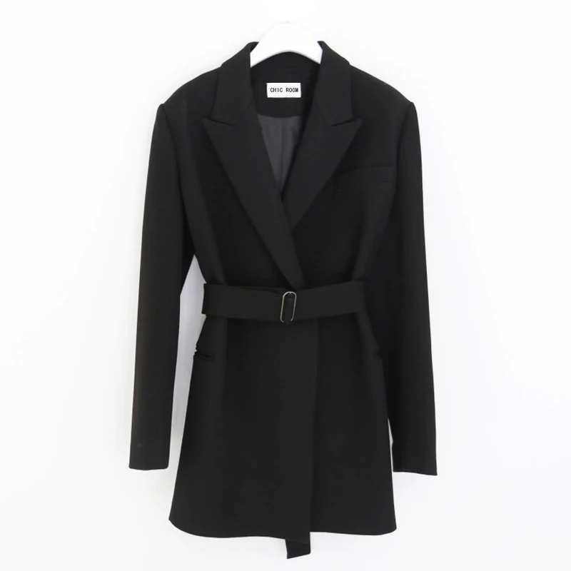 2019 Slim Blazers Women Autumn Suit Jacket Female Work Office Lady Suit Black None Button BusinessBlazer Coat Fashion ins Z027
