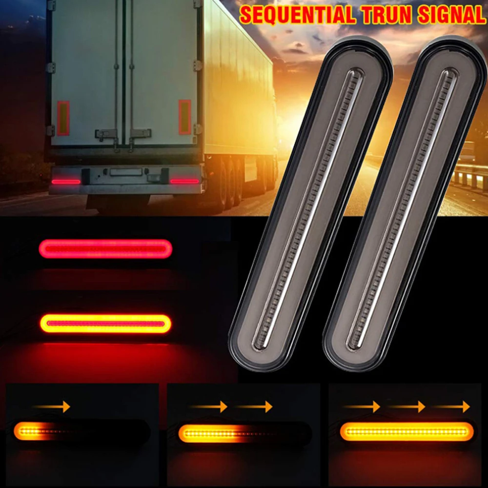 

2Pcs Stop Flowing Turn Signal Brake Lamp Car Rear Tail Light LED ATV Truck Trailer Lights 12/24V Turn Indicator Car-styling