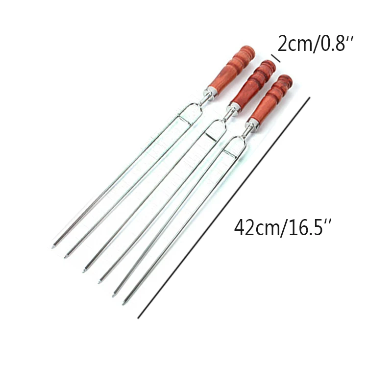 WOOD U SHAPE BBQ SKEWERS SET  (2)