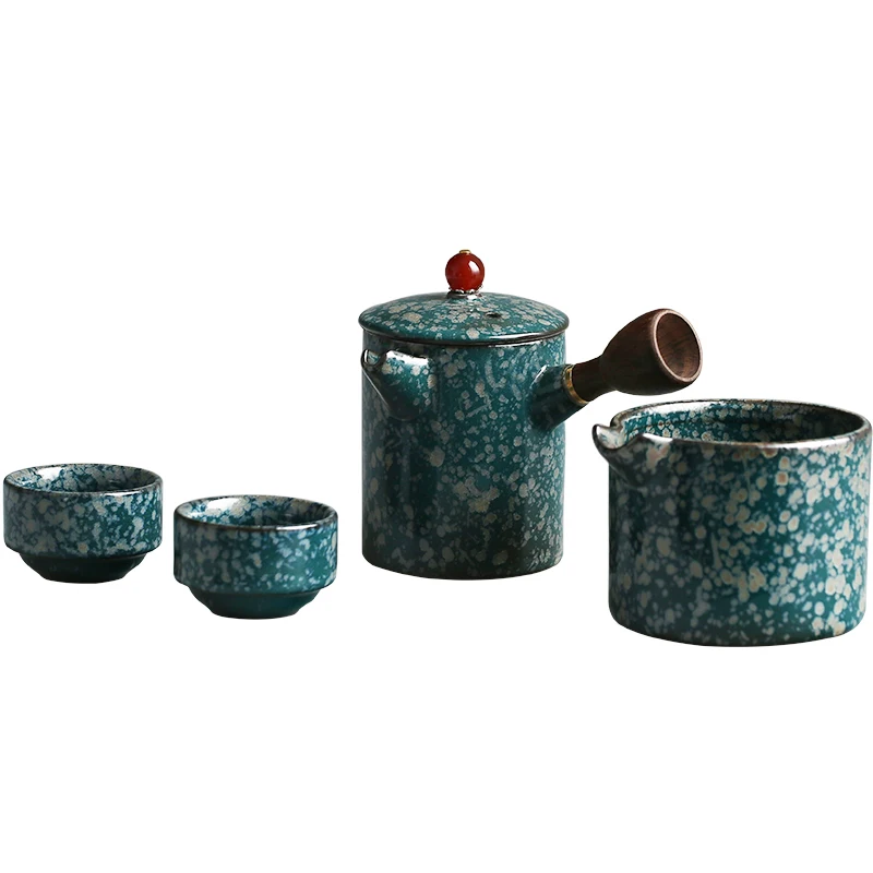  Chinese quick guest cup one pot teapot two glazes portable travel kungfu Japanese teaware coarse po